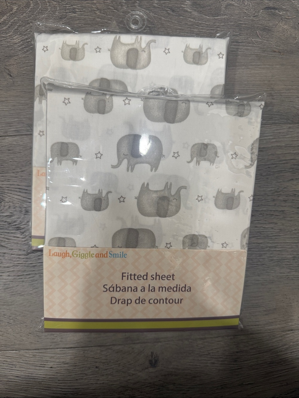 2 for $5 — Gray Elephant Print Fitted Sheet - Baby Nursery